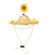 thumbnail image 1 of Sombrero de paja tejido para mascotas, bonito gorro ajustable hecho a mano para verano, para perros y gatos (flor amarilla S), 1 of 14