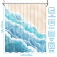 thumbnail image 5 of Ikfashoni Beach Shower Curtain with Hooks,13pc Waterproof Fabric Bathroom Curtain, 72"X72", 5 of 8