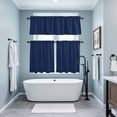 thumbnail image 3 of Navy Blue Kitchen Curtains Sets for Windows 24 Inch Length, Solid Color Farmhouse Navy Blue Rod Pocket Window Treatments Tier Curtains and Valances Set for Bedroom/Bathroom, 3 of 8