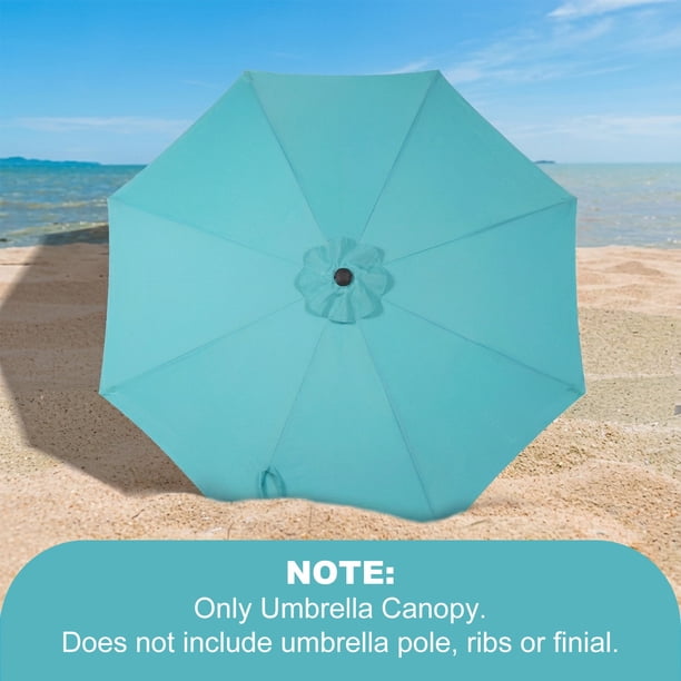 blue oaqua outdoor patio umbrella replacement canvas Aoodor Patio Umbrella Replacement Canopy for 10 ft 8 Ribs Table Umbrella, Outdoor  Umbrella Replacement for Market Parasol, Aqua Blue Canopy Only