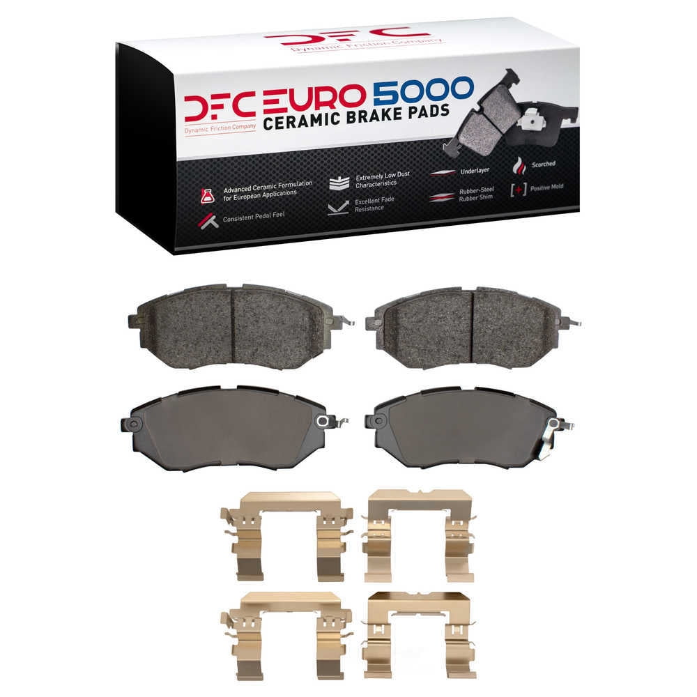 Dynamic Friction Company 1600-1078-01 DFC EURO 5000 Ceramic Brake Pads and Hardware Kit