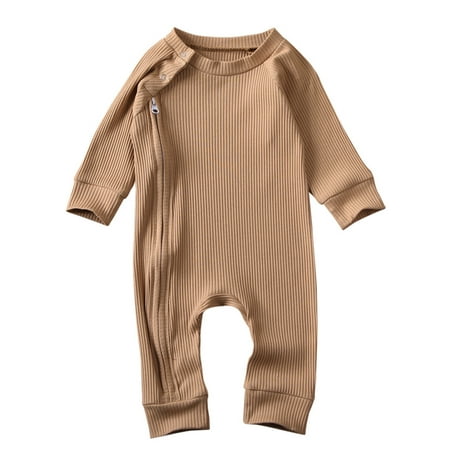 

Farrubbyine8 Infant Baby Girls Solid Romper Girls Long Sleeve Bodysuits Clothes