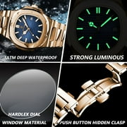 Poedagar luxury man wristwatch business stainless steel quartz men watch waterproof luminous date Square men's watches clock box