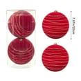 thumbnail image 3 of HomeDM Christmas Velvet Balls Ornaments, 2Pcs Red 20cm/7.87" Hanging Pendant for Xmas Tree Wreath Wedding Holiday Party Decor Shatterproof Plastic Flocked Christmas Decorations Balls, 3 of 6