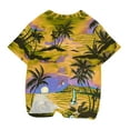 thumbnail image 4 of AJTQTH Summer Beach Tropical Shirts for Kids Boys Girls Casual Summer Short Sleeve Holiday Gift Tees Shirt Loose Fit Casual Graphic Hawaiian Tops Yellow 9-10 Years, 4 of 5