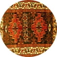 thumbnail image 1 of Ahgly Company Machine Washable Indoor Round Persian Yellow Traditional Area Rugs, 8' Round, 1 of 4