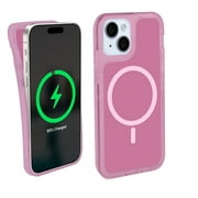 iHome MagneticVelo Phone Case for iPhone 15 Plus/ 14 Plus/ 14 Pro Max-Pink