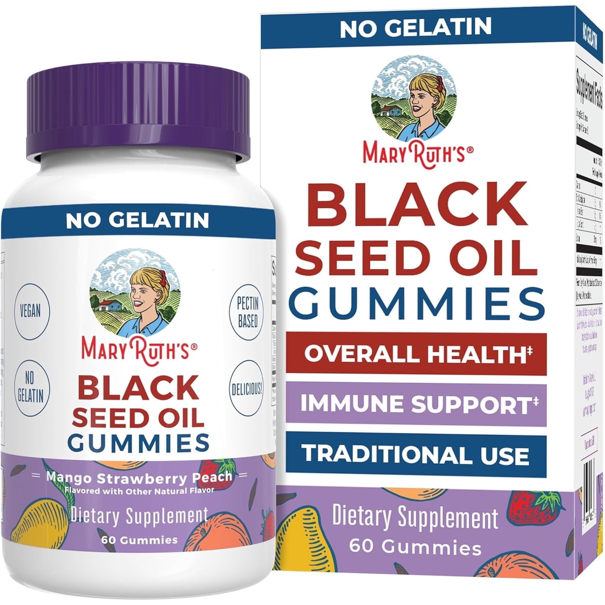 MaryRuth's Black Seed Oil Gummies, Vegan, Immune Support, 60 Gummies, Unisex