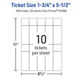 thumbnail image 6 of Avery 1-3/4" x 5-1/2" Rectangle Tickets, Glossy White, 500ct, 6 of 11