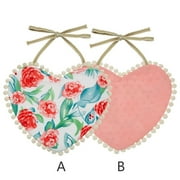 Rose Heart Baby Bibs Mother's Day Gift Double Side Saliva Towel Cotton Floral Adjustable Burp Cloth Valentine's Day Photo Props 6