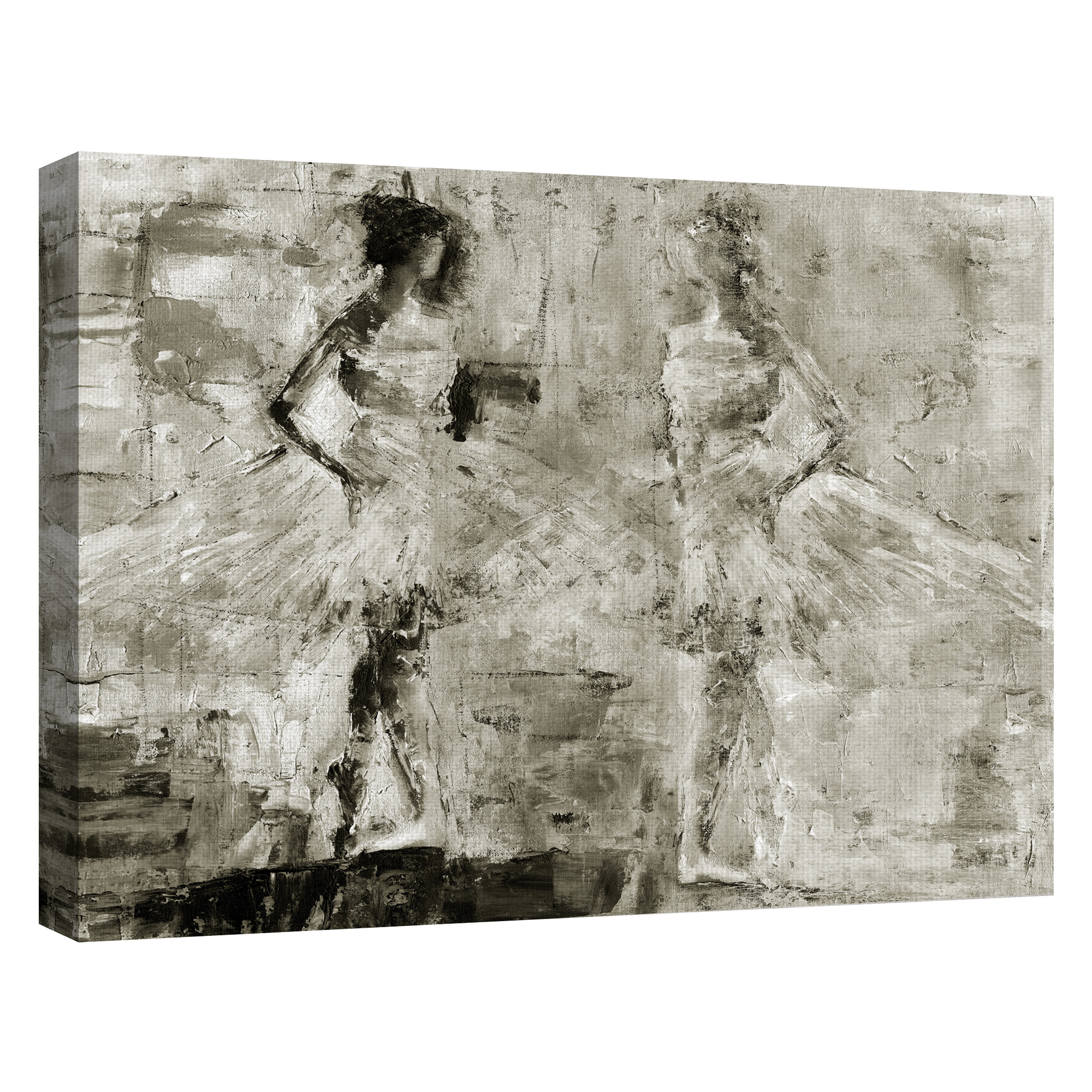 Masterpiece Art Gallery Silver Pair Ballerina By Cliff Warner Canvas Art Print 30" x 40"