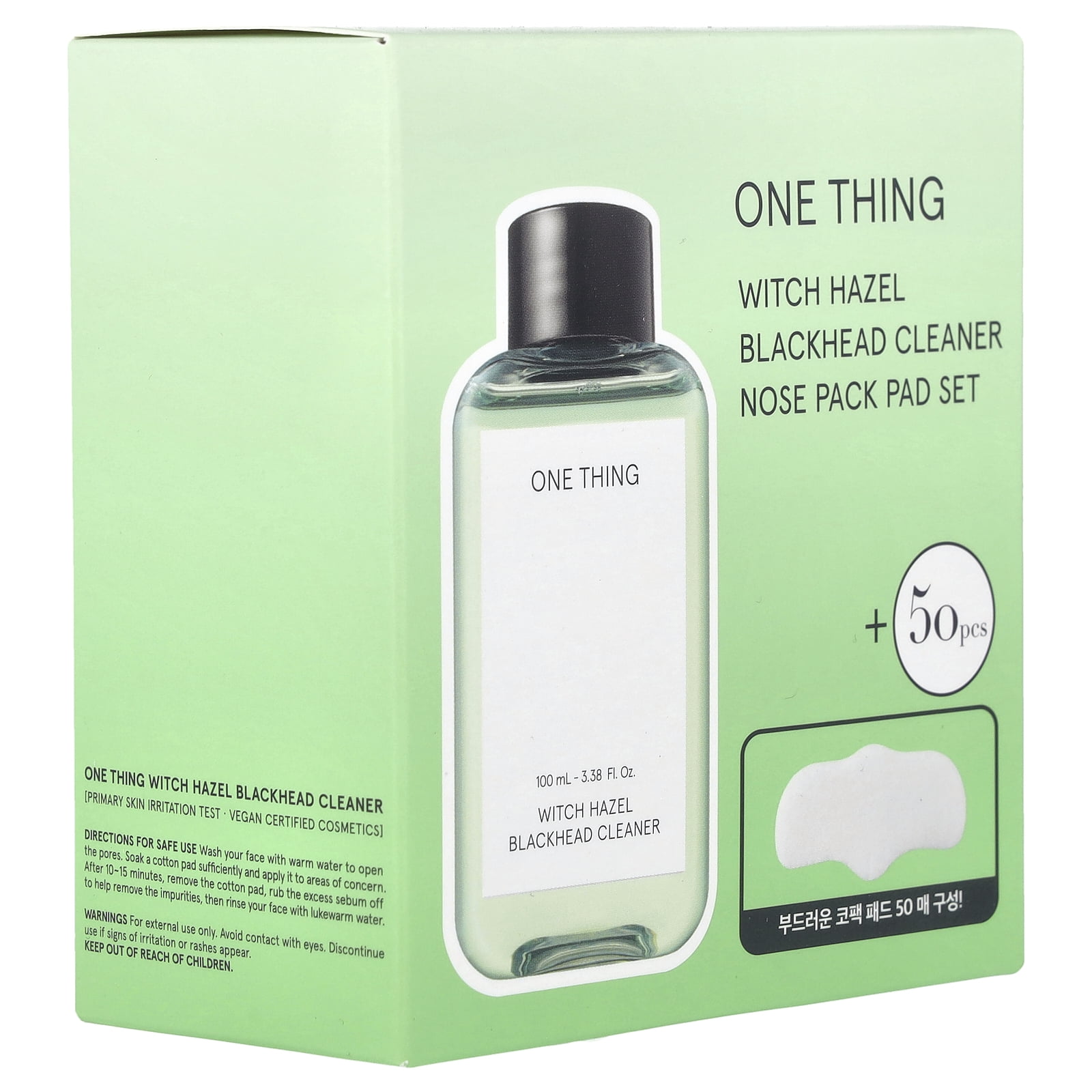 One Thing Witch Hazel Blackhead Cleaner + Nose Pack Pad, 1 Set