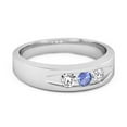 thumbnail image 2 of Culvert Ring 925 Sterling Silver 0.30 Ct Tanzanite Valentines Day Gifts Ring, 2 of 3