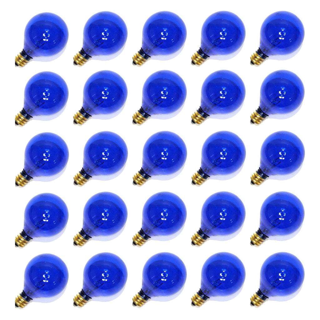 BlueStars 25 Packs Clear G40 LED Globe Bulbs E12 Candelabra Base 1W (15W Equivalent