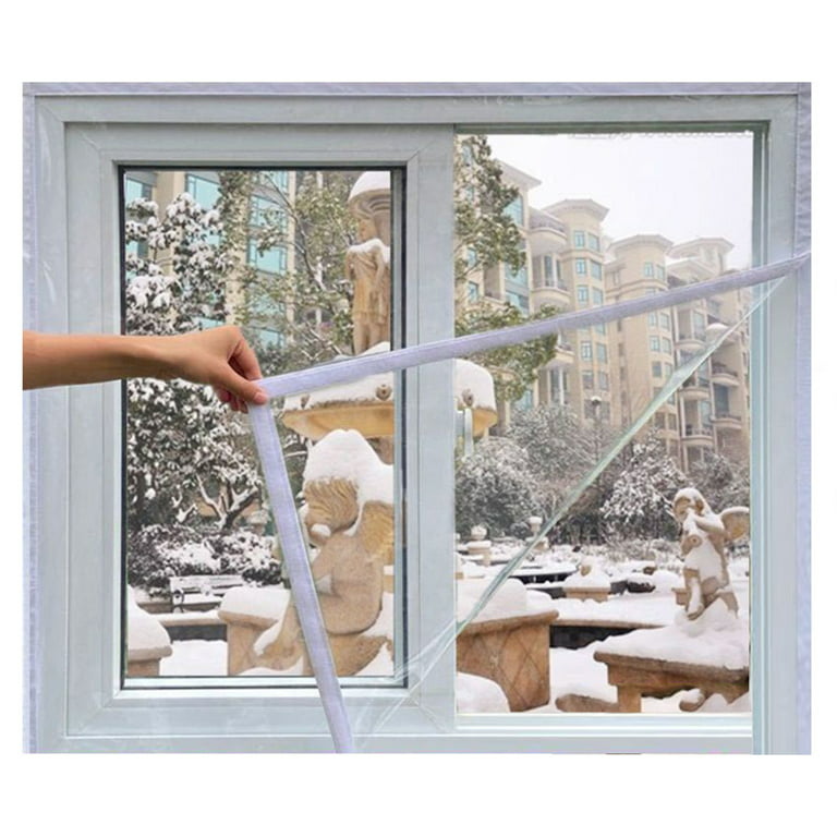 Shrink Window Insulation Kit Cuttable Adjustable Thick Thermal Clear Film  for Winterizing Attic Fan Cover 160*160cm