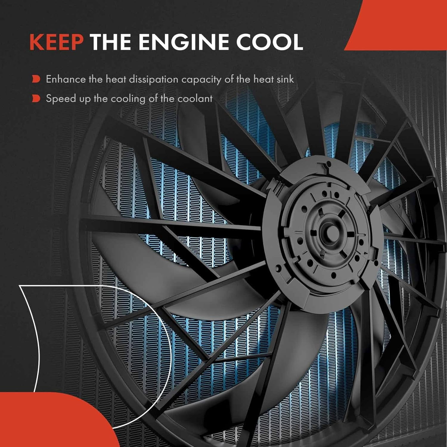 A-Premium Right A/C Condenser Fan Assembly Compatible with Select Nissan & Infiniti Models - Titan 2004-2006, Armada 2005-2006, Pathfinder Armada 2004, QX56 2004-2006 - Replace# 921207S000