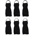 thumbnail image 1 of 6X Plain Apron with Front Pocket Kitchen Cooking Craft Baking Black, 1 of 3