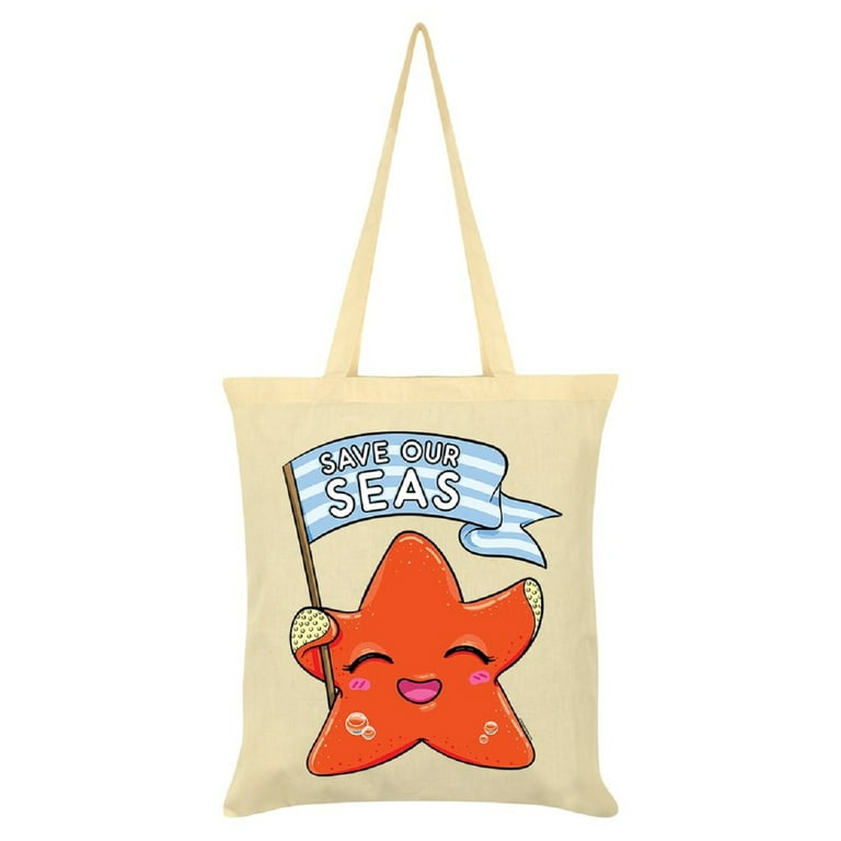 Hand Illustrated Fish Tote Bag  Reusable Eco-Friendly Shopping