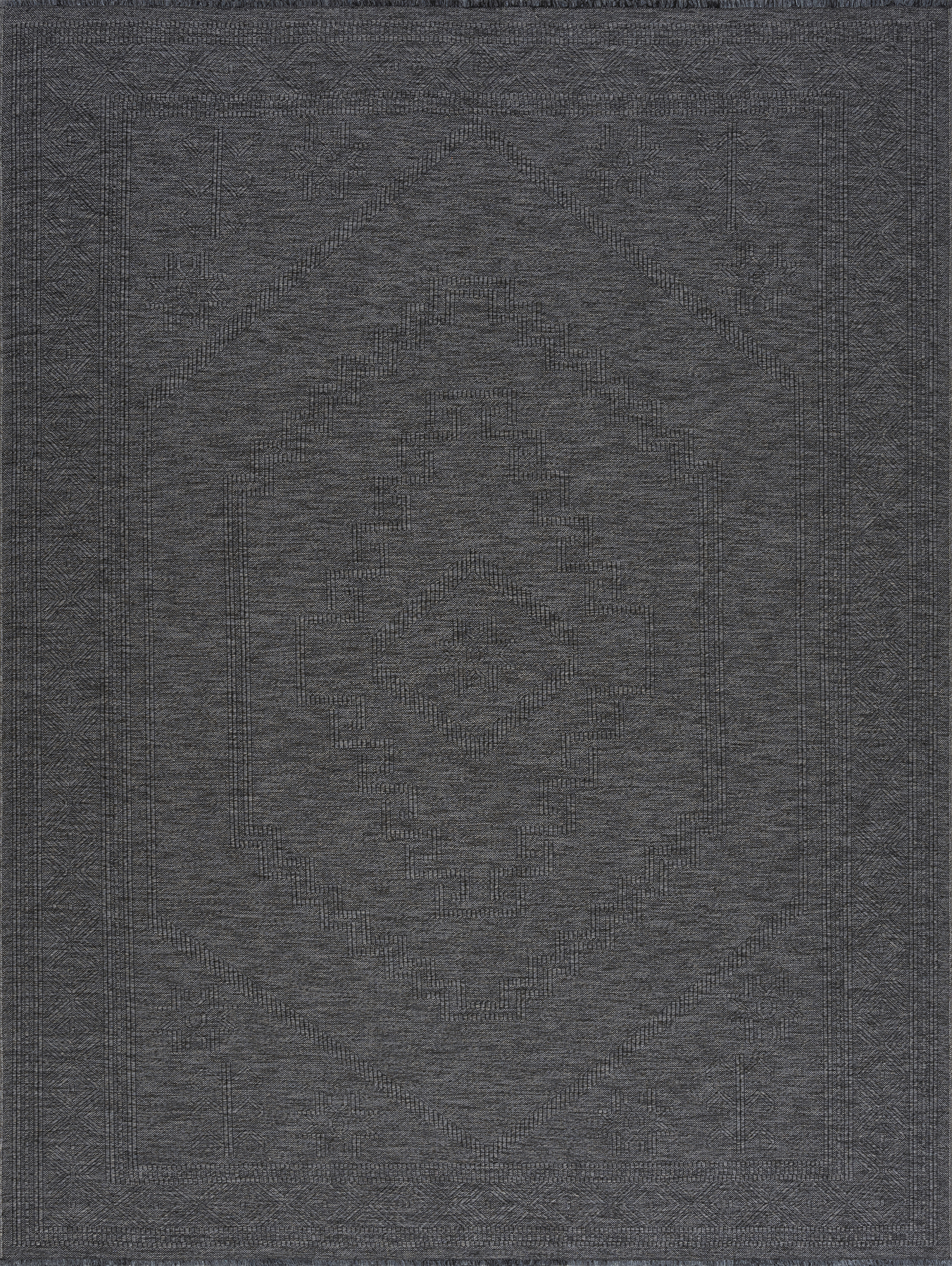 Alma Transitional 5' x 7' Dark Gray and Ash, Machine Washable Polyester & Cotton Indoor Area Rug