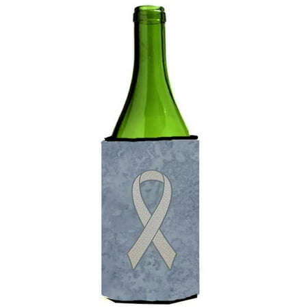 Clear Ribbon for Lung Cancer Awareness Wine bottle sleeve Hugger  24