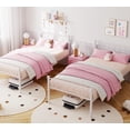 thumbnail image 3 of Yeshouse estructura de cama individual de metal con cabecero y piecero de diseño de corazón, plataforma con listones resistentes, espacio de almacenamiento bajo la cama, no requiere somier, 3 of 7