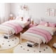 thumbnail image 3 of Yeshouse estructura de cama individual de metal con cabecero y piecero de diseño de corazón, plataforma con listones resistentes, espacio de almacenamiento bajo la cama, no requiere somier, 3 of 7