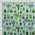 thumbnail image 4 of oneOone Cotton Cambric Light Mint Green Fabric Cactus Dress Material Fabric Print Fabric By The Yard 42 Inch Wide-G3, 4 of 6