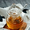 thumbnail image 5 of Glass Honey Pot,Bexikou 10oz Honey Jar with Dipper and Lid, Honey Container to Storage Honey and Syrup,Honey Pot Container Dispenser for Kitchen Organization, Christmas Gift, Home Kitchen Decor, 5 of 7
