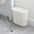 thumbnail image 2 of iDesign Small Slim Plastic Bathroom Trash Can, Garbage Can for Bedroom, Office, Desk, Dorm, Coconut White, 2 of 5
