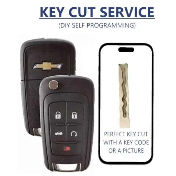 Key Cut   Chevrolet Flip Remote Key 2010-2017 5 Button