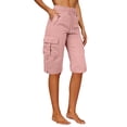 thumbnail image 4 of TRUBKH Shorts for Women Drawstring Shorts Elastic Waistband Trendy Lounge Shorts Gym Clothes for Woman Women Gym Shorts Womens Athletic Shorts Capri Pants Board Shorts Comfy Pants Pink 2XL, 4 of 9