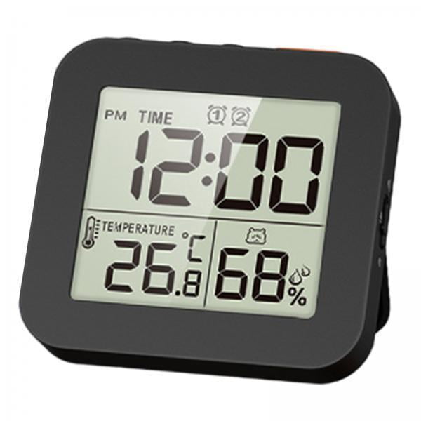 Reloj despertador digital,Reloj digital para baño con temporizador de ducha y alarma,Relojes de baño y cocina,temporizador,Termómetro Higrómetro Reloj de pared,Reloj de pared digital para