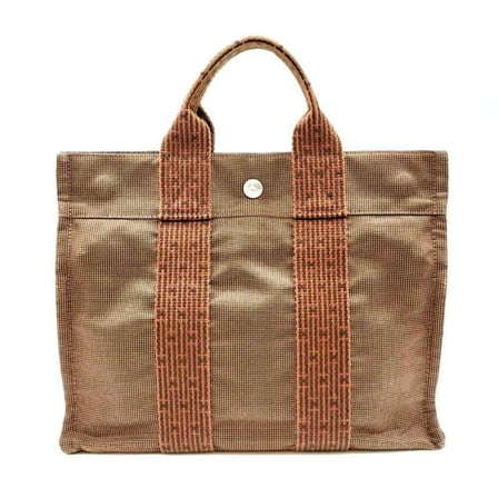 Pre-Owned Hermes Air Line Tote PM Brown Canvas Handbag Bag Women's HERMES (Good)