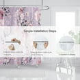 thumbnail image 5 of Pink Cherry Blossom Shower Curtain, Japanese Watercolor Flower Shower Curtain Decoration Set, Easy Care Waterproof Shower Curtain Machine Washed Durable Polyester Fabric, 72" x72", 5 of 6