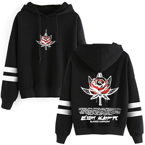 Eladio Carrion Don Kbrn Logo Merch Pullover Hoodies Pocketless Parallel Bars Sleeve Streetwear