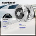 thumbnail image 3 of AutoShack Front Vented Drilled & Slotted E-Coated Brake Rotors 2-PC Set Replacement for 2012-2020 Dodge Grand Caravan 2012-2020 Dodge Journey 2017-2023 Chrysler Pacifica ShadowGuard 12.99" (330 mm), 3 of 5