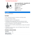 thumbnail image 2 of Front Lower Ball Joint - Compatible with 2007 - 2017 Ford Expedition 2008 2009 2010 2011 2012 2013 2014 2015 2016, 2 of 2