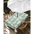 thumbnail image 3 of Sage Green White Leaves Outdoor Tablecloth with Umbrella Hole, Spring Pastoral Rustic Botanical Waterproof Outdoor Table Cover, Patio Tablecloths for Party Picnic Camping, Rectangle 60"x102", 3 of 9