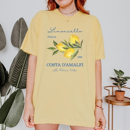 Retro Limoncello La Dolce Vita Lemon Italy Coastal Granddaughter Aesthetic Amalfi Coast Summer T-Shirt