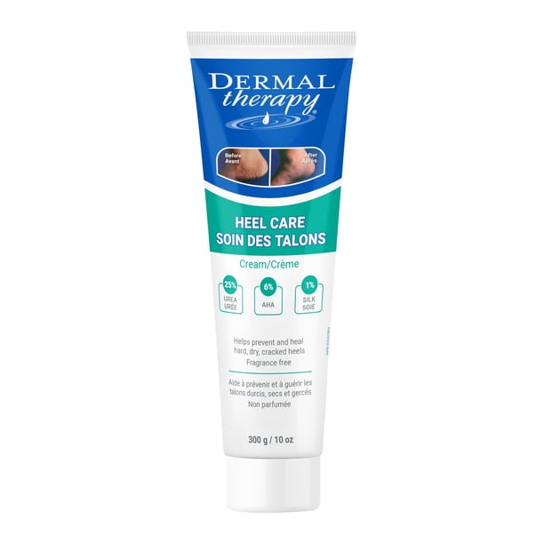 Dermal Therapy - Crema para el cuidado del talón Crema para pies para talones secos y agrietados Hidratante intenso para pies con urea y loción para pies AHA con fórmula no grasa 300 g
