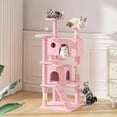 thumbnail image 2 of BestHome Multi-Level Cat Tree & Condo – Sturdy Climbing Tower with Sisal Scratching Posts & Interactive Toys,54inch, Pink, 2 of 6