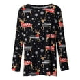 thumbnail image 5 of asdoklhq Christmas T Shirts for Womens' Christmas Printed Long Sleeved Round Neck Top/shirt Black 5X, 5 of 5