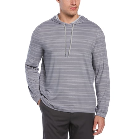 PGA Tour Men s Textured Stripe Performance Golf Hoodie Gray Size Small