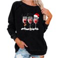 thumbnail image 2 of Nouveaux Hauts pour Femmes 2023 Manches Longues Col Rond Hauts Chemises Amples Imprimé de Noël Blouse Graphique Coupe Décontractée Chandail en Molleton Oversize pour Femmes, 2 of 6
