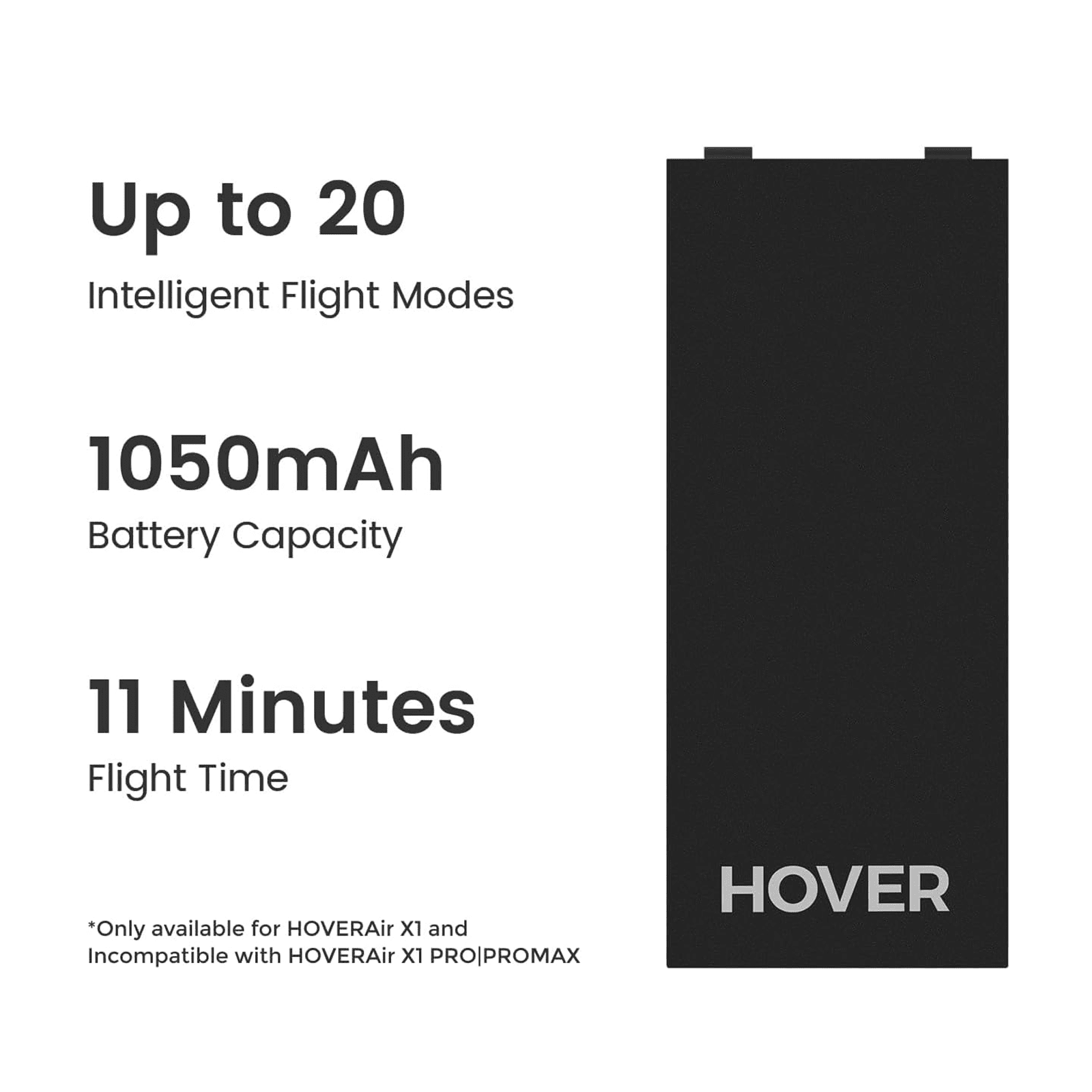 HOVERAir X1 Self-Flying Camera Pocket Drone Palm Takeoff Black (Combo Plus)
