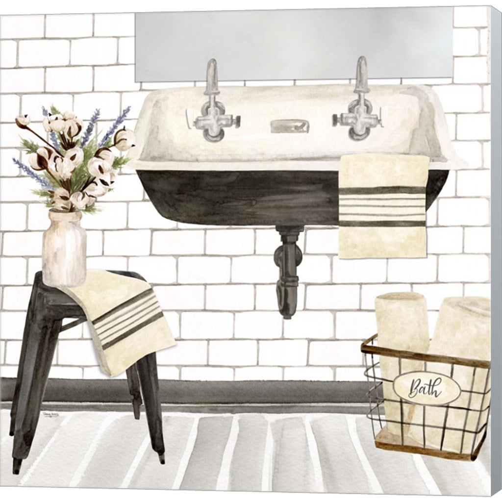 Farmhouse Bath II Sink by Tara Reed, Canvas Wall Art, 12W x 12H
