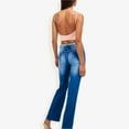 thumbnail image 3 of Women's High Waist Straight Leg Jeans With Vintage Wash And Classic Fit- X Large, Blue, 3 of 6