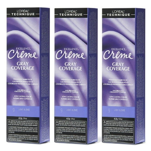 L'Oreal Excellence Creme 9 Light Blonde Hair Color Tint HC-06213 (3 Pack)