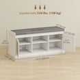 thumbnail image 3 of HOMCOM Shoe Bench with Storage and Padded Cushion, Entryway Bench, White, 3 of 10
