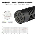 thumbnail image 2 of Microphone à Condensateur Professionnel CM-63 Diaphragme Résistant XLR Cardioïde Micro Alimentation 48V pour Enregistrement Studio Diffusion Performance Scène Instrument Lecture Enregistrement, 2 of 7